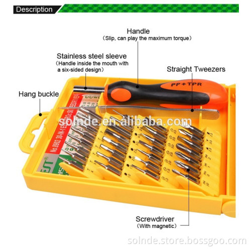 BEST 8902 30pcs in one hand screwdriver bit set mobile repairing tool